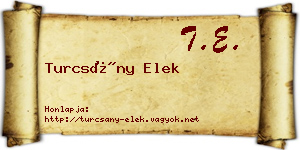 Turcsány Elek névjegykártya